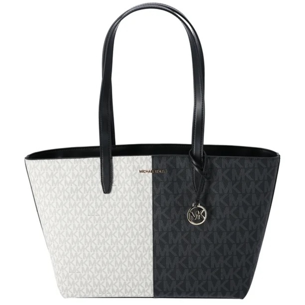 MICHAEL Michael Kors Two-Tone Black and White MK Logo Tote